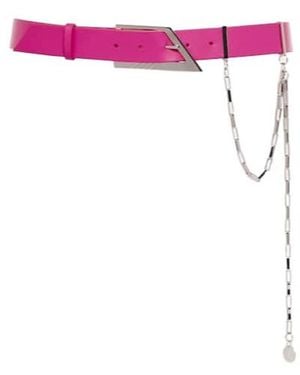 The Attico Chain Leather Belt - Pink