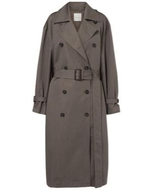 TOTEME Double-Breasted Cotton-Blend Trench Coat - Grey