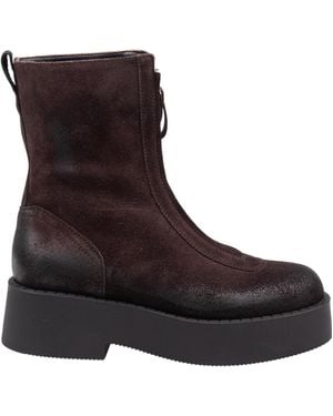 Premiata Zippered Ankle Boots - Brown
