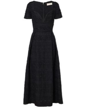 Elie Saab Macramé Midi Dress - Black