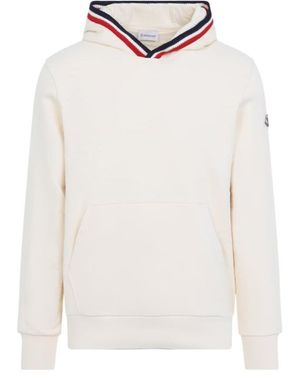Moncler Logo Patch Long-Sleeved Hoodie - White
