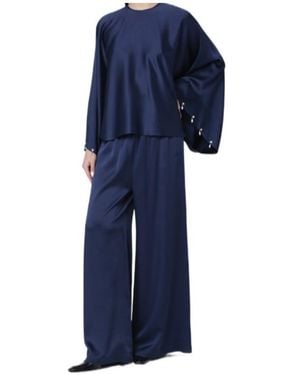 Stella McCartney Embellished Satin Top - Blue