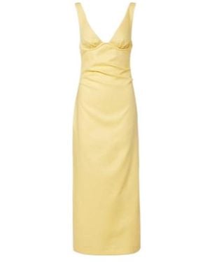 SIR. Linen Midi Dress - Metallic
