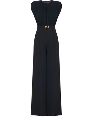 Max Mara Georgette And Cady Jumpsuit - Black