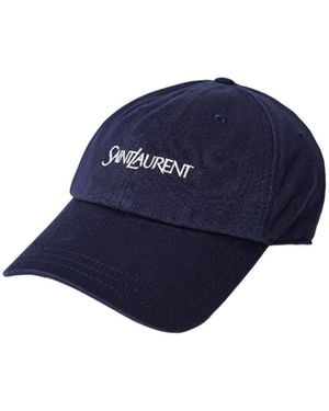 Saint Laurent Corduroy Baseball Cap - Blue