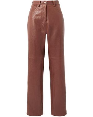 Magda Butrym Leather Casual Trousers - Red