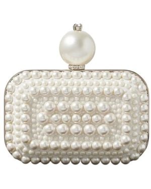 Jimmy Choo Cloud Micro Embellished Satin Clutch - Metallic