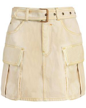 Balmain Faded Denim Skirt - Natural