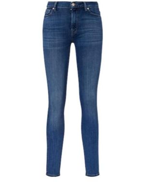 7 For All Mankind Hw High-Waist Skinny Jeans - Blue