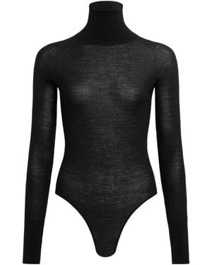 Alaïa Semi-Sheer Knitted Bodysuit - Black