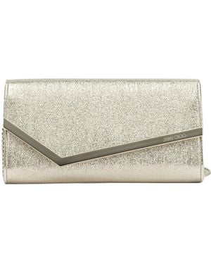 Jimmy Choo Emmie Glitter Clutch Bag - Natural