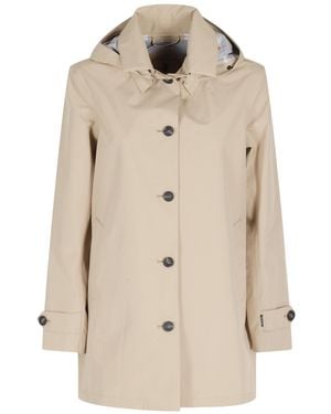 Save The Duck Long-Sleeved Trench Coat - Natural