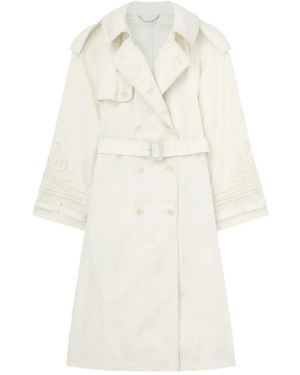 Ermanno Scervino Embroidered Trench Coat - White