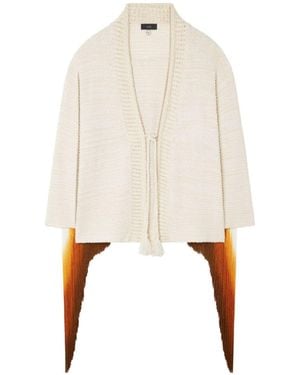 Alanui Bright Hues Gradient Effect Fringed Cardigan - Natural