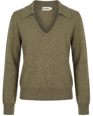 Not Shy Palmer V-Neck Cashmere Jumper - Green