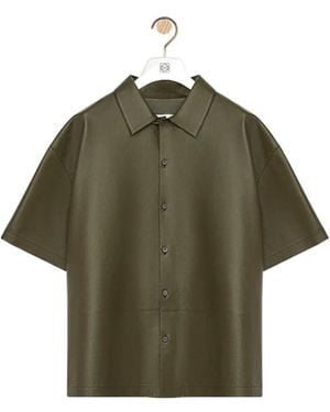 Loewe Anagram Logo Debossed Shirt - Green