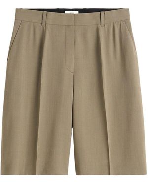 TOTEME Totême Pleated Wide-Leg Shorts - Green