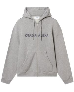Axel Arigato Rhys Logo-Embroidered Zip-Up Hoodie - Grey