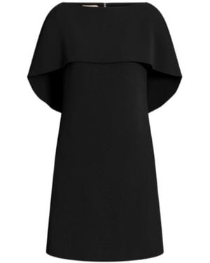 Alberta Ferretti Short Cape-Detail Dress - Black