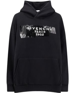 Givenchy Logo Printed Drawstring Hoodie - Black