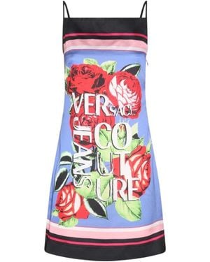 Versace Jeans Couture Graphic-Print Sleeveless Mini Dress - Red