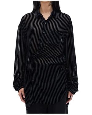 Ann Demeulemeester Striped Shirt - Black