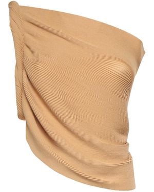 Alberta Ferretti Draped One-Shoulder Top - Natural