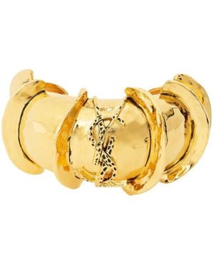 Saint Laurent Monogram Cuff Bracelet - Yellow