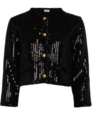 Celine Embroidered Cardigan - Black