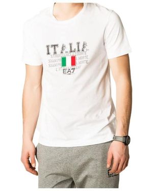 EA7 Logo Round-Neck T-Shirt - White