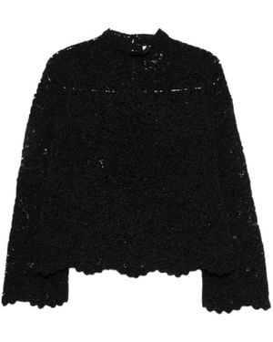 Semicouture Crocheted Pullover - Black