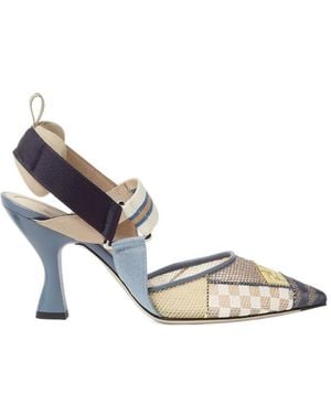 Fendi Mesh Medium-Heeled Slingbacks - Blue