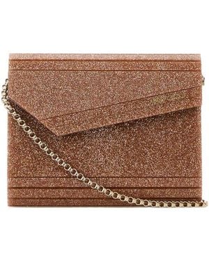 Jimmy Choo Embellished Acrylic Candy Clutch - Brown