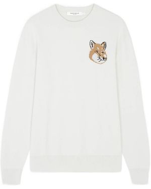 Maison Kitsuné Long-Sleeved Hoodie - White