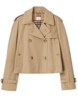 Burberry Haltye Short Trench Coat - Natural