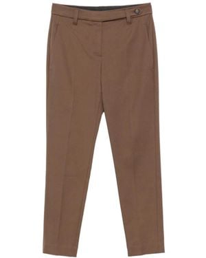 Brunello Cucinelli Belt-Loops Cropped Pants - Brown