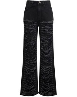 Dion Lee Vintage-Style Distressed Denim Pants - Black