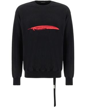 Ann Demeulemeester Logo Printed Crewneck Sweatshirt - Black