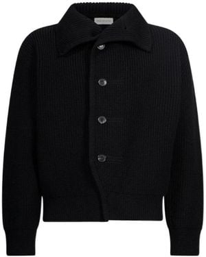 Dries Van Noten Long-Sleeve Ribbed Cardigan - Black