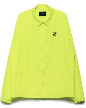 we11done Logo Print Shirt-Jacket - Yellow