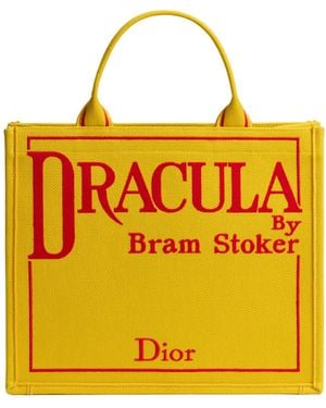 Dior Medium Book Tote With Strap - Yellow