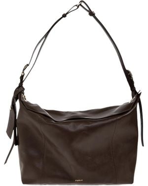 Furla Ginevra Leather Shoulder Bag - Brown