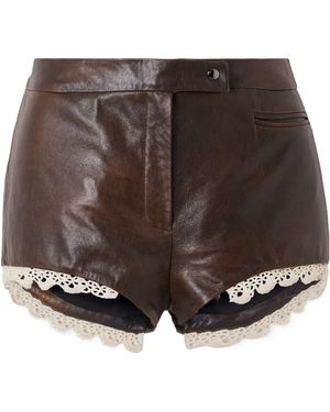Magda Butrym Lace-Trimmed Shorts - Gray