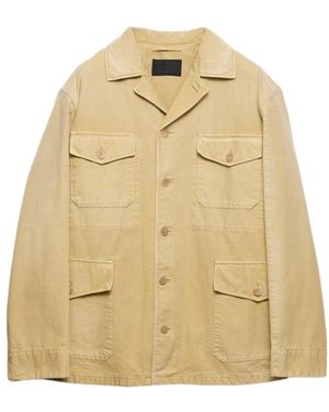 Prada Button-Up Blouson Jacket - Natural