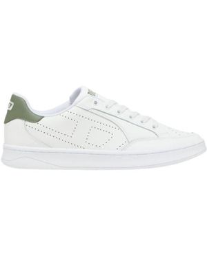DIESEL S-Dakota-Leather Trainers With Perforated Logo - White