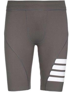 Thom Browne 4-Bar Stripe Bike Shorts - Grey