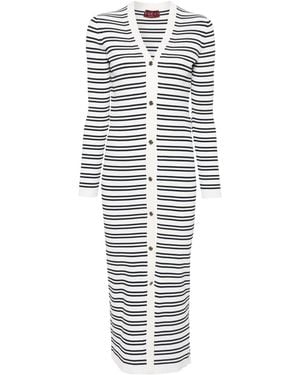 Gucci Striped Knitted Midi Dress - White