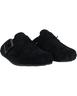 Balenciaga Suede Mules With Round Toe - Black