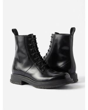 Gucci Tonal Logo Lace-Up Boots - Black