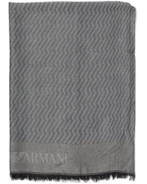 Emporio Armani Textured Scarf - Gray